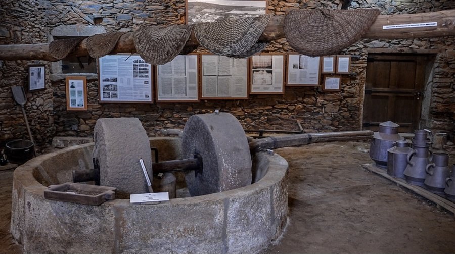 Lagar tradicional de pedra, com mós de granito, num moinho de azeite